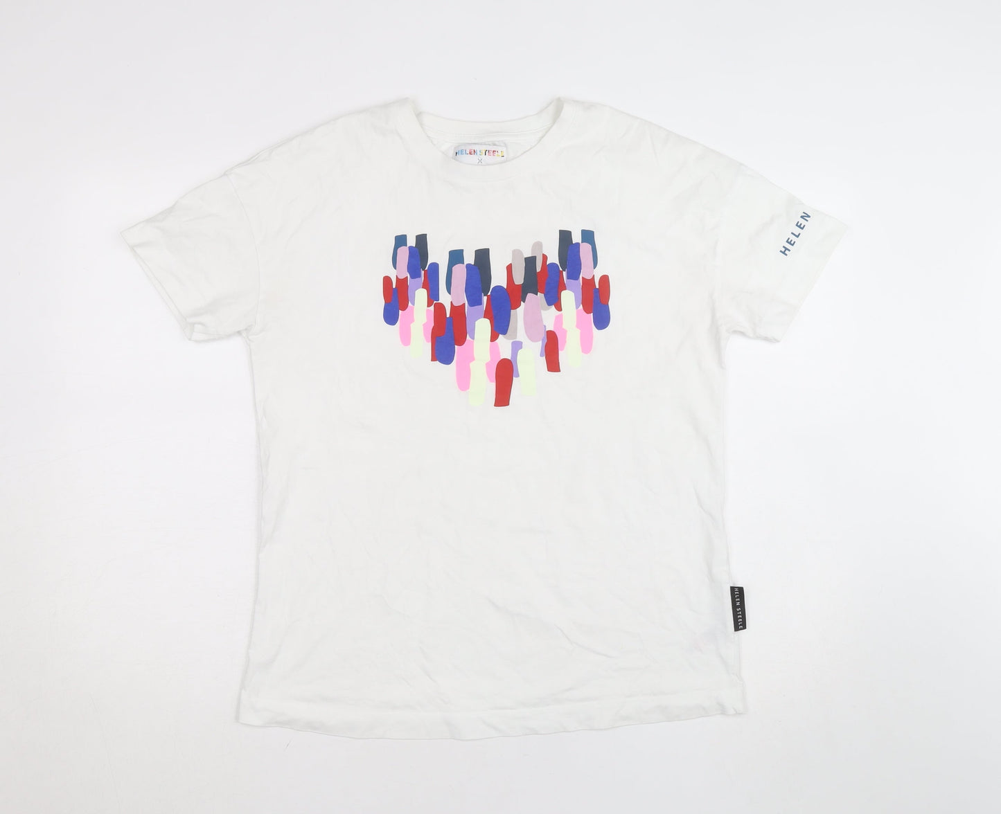 Helen Steele x Dunnes Stores Men's White Graphic Cotton T-Shirt Size S