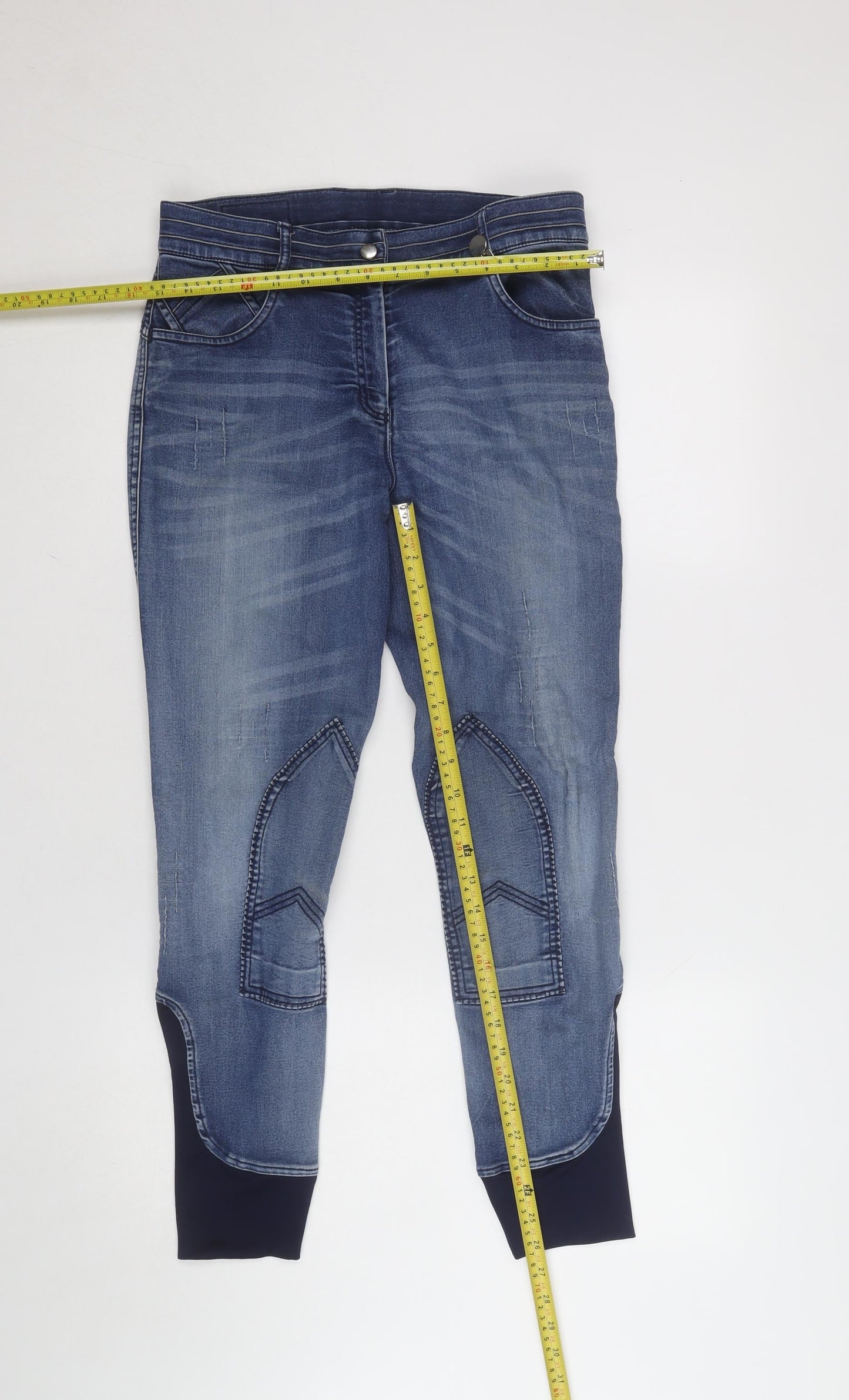 Premier Equine Womens Blue Denim Riding Jeans Size 30 Stretch Cotton Blend Mid Rise