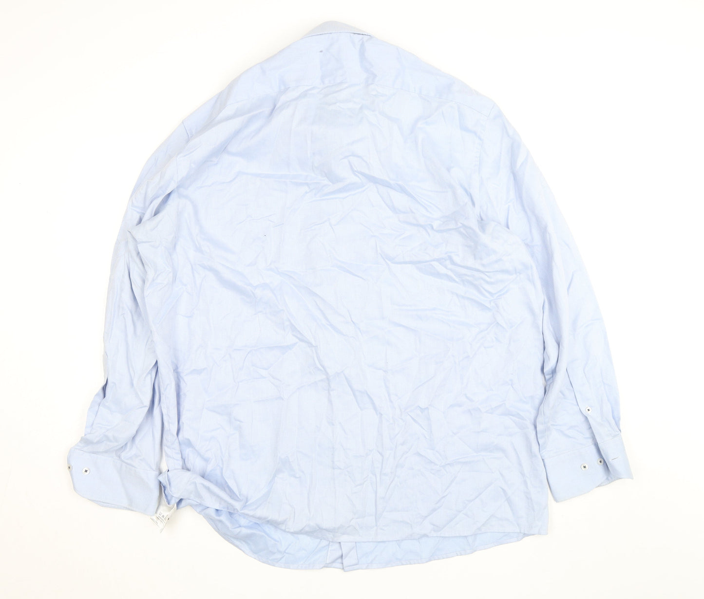 Marvelis Men’s Blue 19 Regular Fit Non-Iron Cotton Long Sleeve Button-Up Shirt