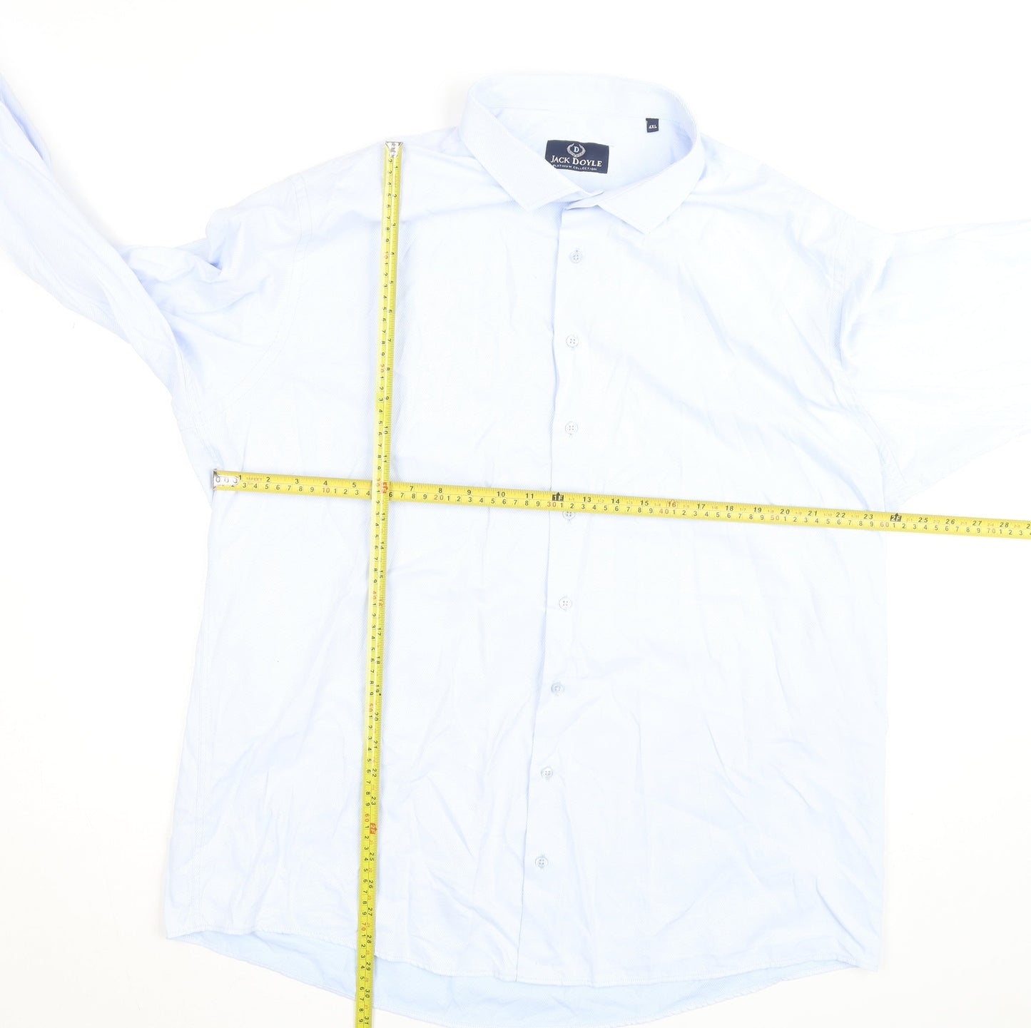 Jack Doyle Men's Blue 4XL Striped Long Sleeve Formal Dress Shirt