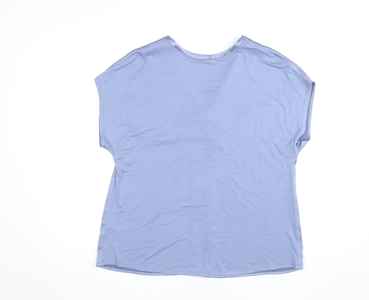 Dunnes Women’s Blue Wrap V-Neck Short Sleeve Blouse Size 12