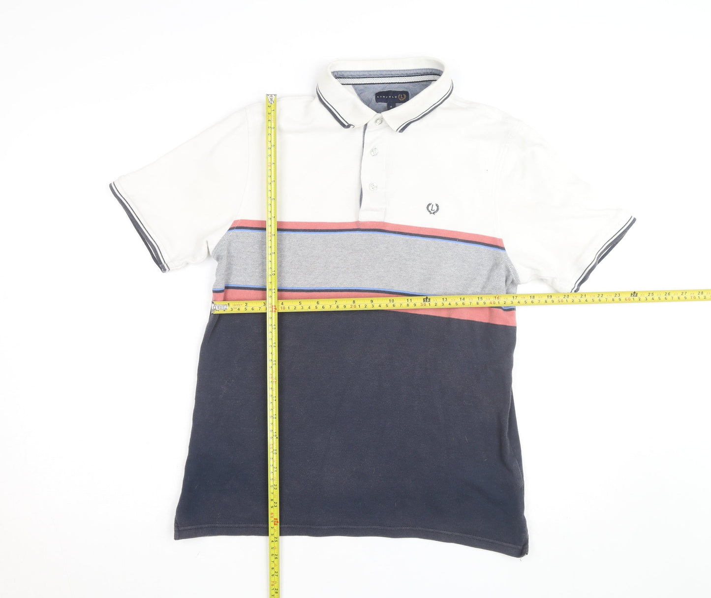 Lincoln Men's Multicoloured Polo T-Shirt Size S Cotton Retro Style