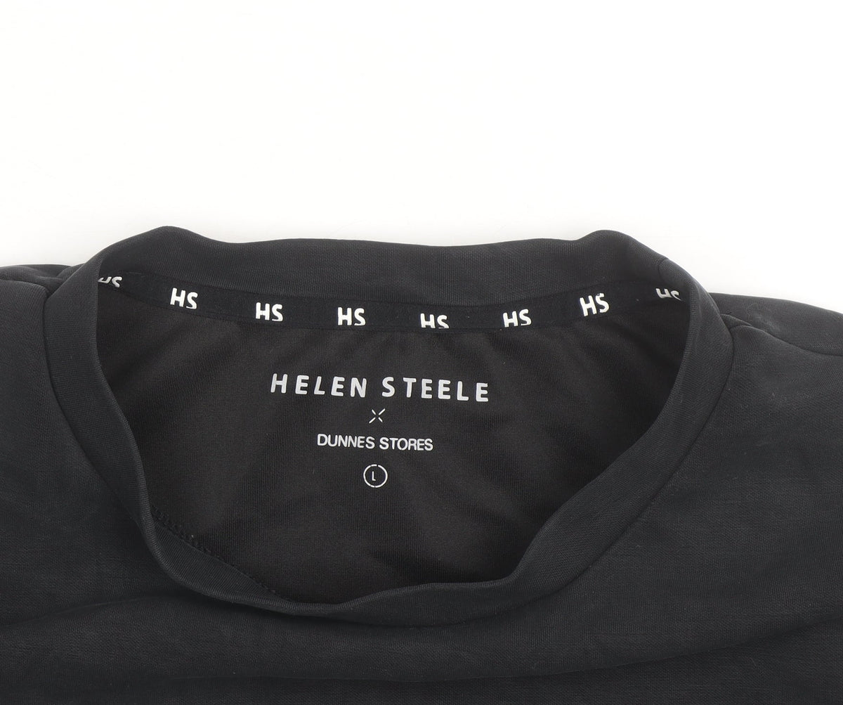 Helen Steele Black Womens Cropped Activewear Jacket Size L