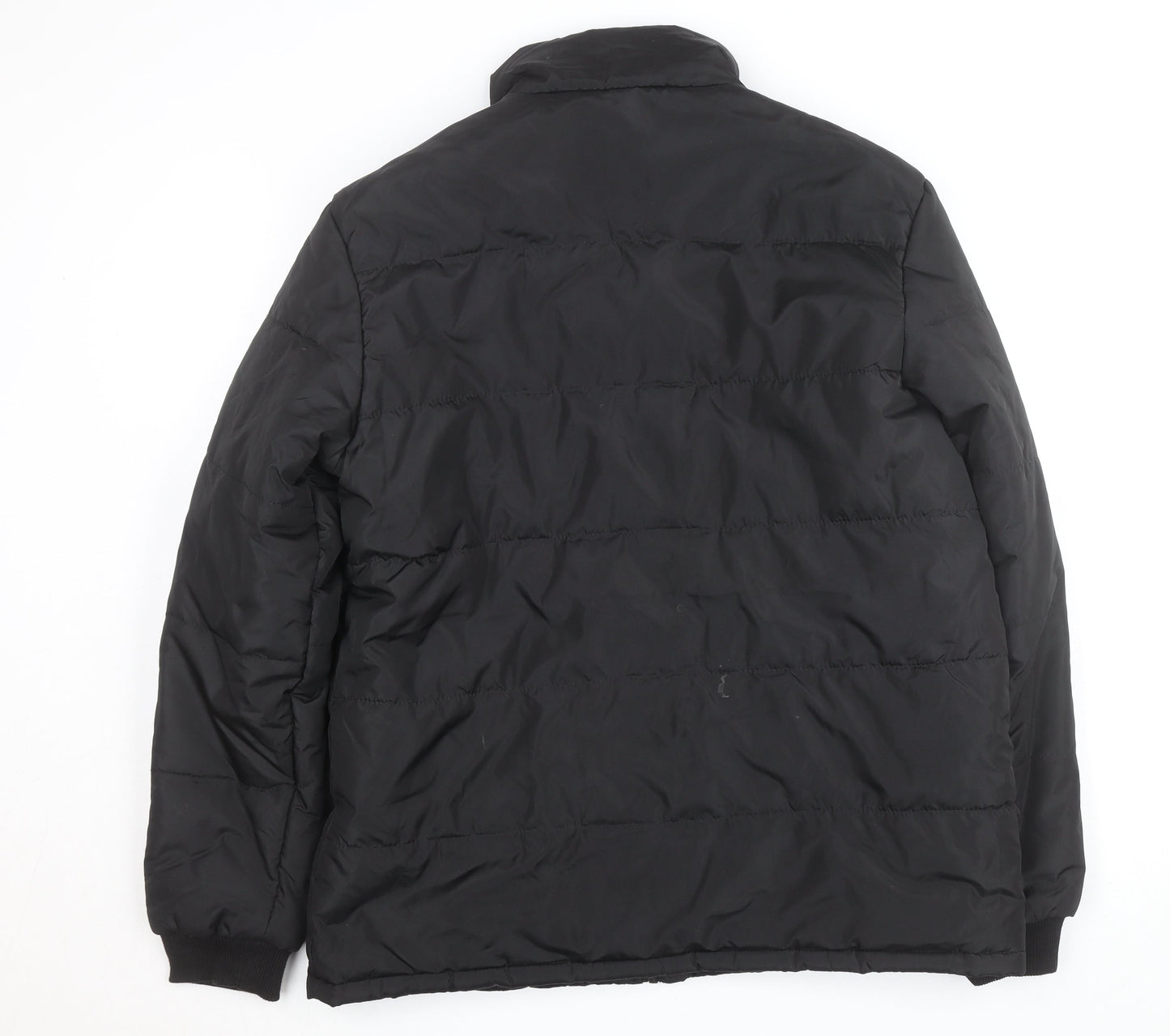 Lee Cooper Men's Black L Puffer Jacket Full Zip Insulated Winter Coat