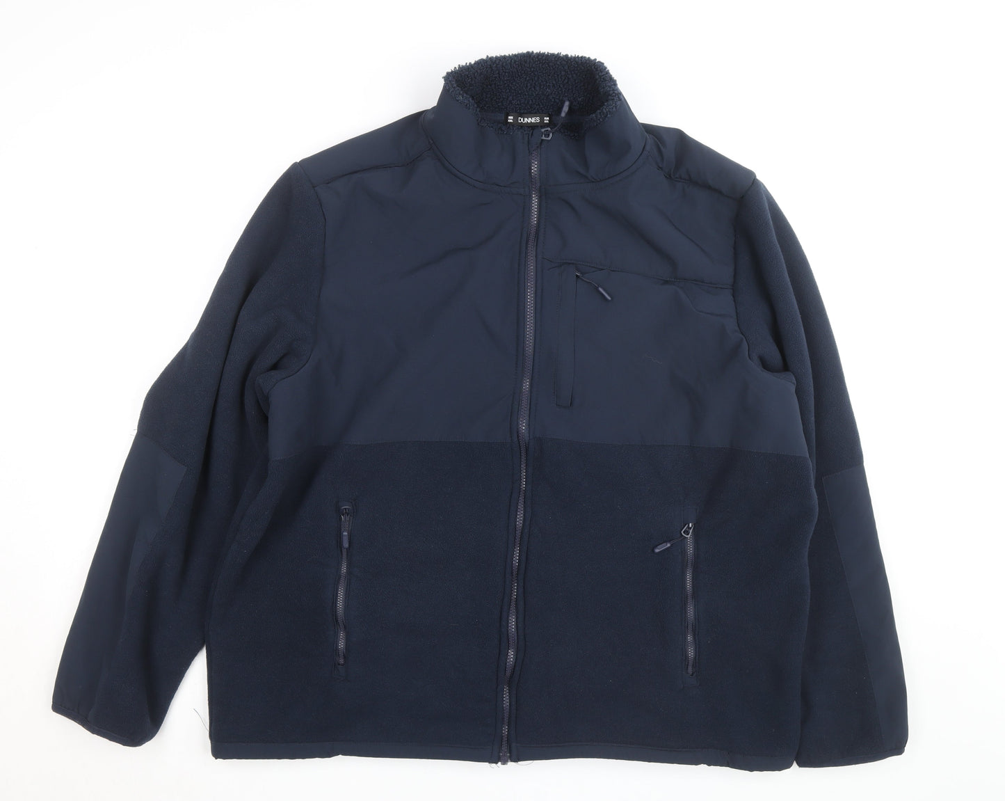 Dunnes Men's Navy Blue XXL Fleece Softshell Full Zip Jacket