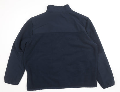 Close-up detail of Dunnes Men's Navy Blue XXL Fleece Softshell Full Zip Jacket