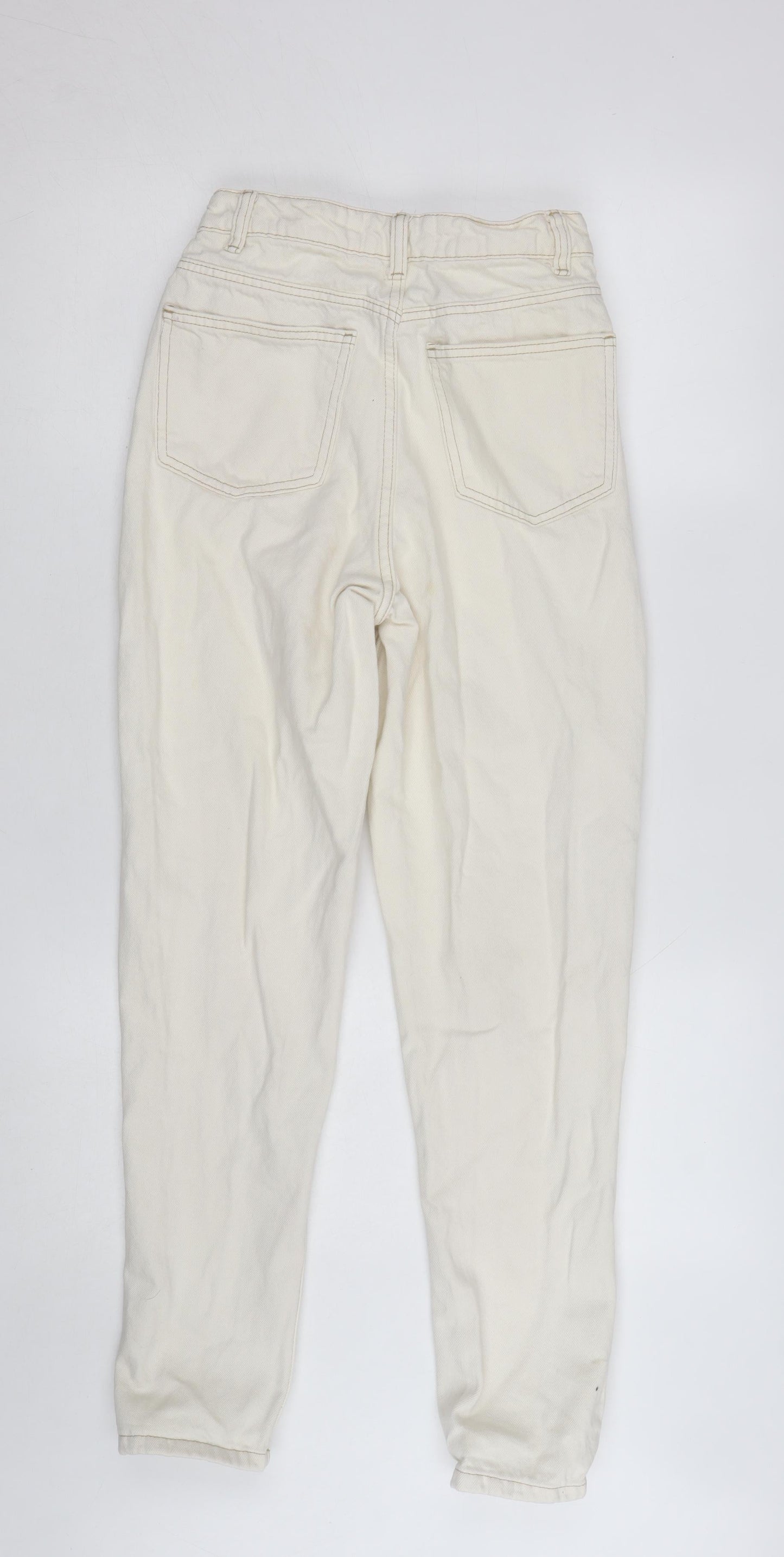 Denim Co. Women's Ivory High Rise Mom Jeans Size 10