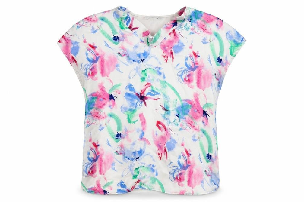 Dunnes Women’s Multicoloured Floral Short Sleeve Blouse - Size M
