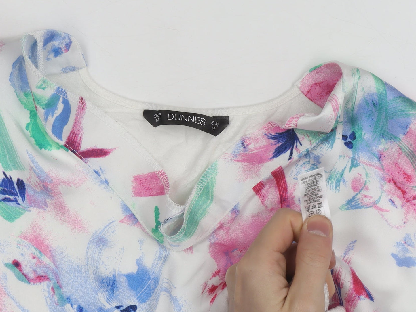 Dunnes Women’s Multicoloured Floral Short Sleeve Blouse - Size M
