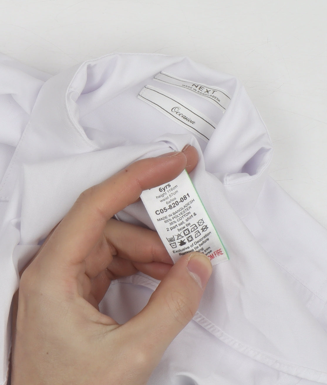 Next Boys White Long Sleeve Button-Up Dress Shirt 6 Years Occasion Wear