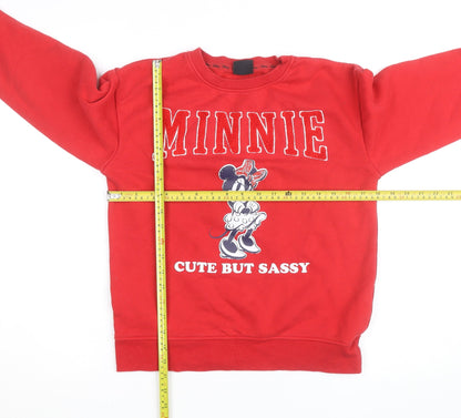 Back view of Primark Disney girls’ red minnie mouse sweatshirt 10-11 years pullover