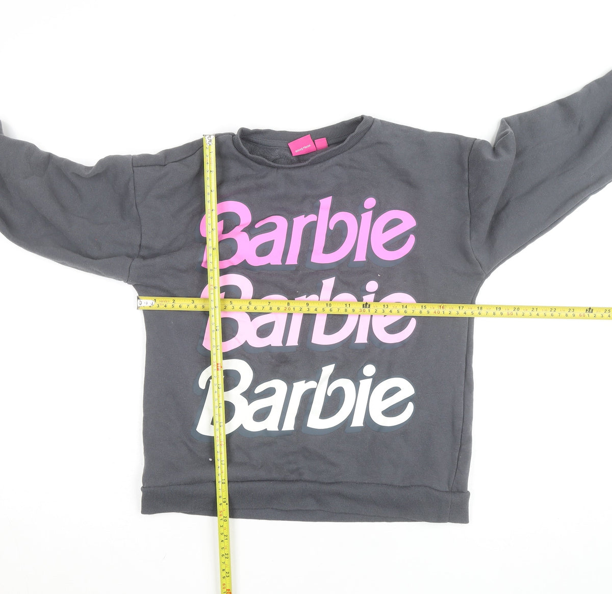 Barbie Girls Black Graphic Pullover Sweatshirt 13-14 Years Cotton Blend