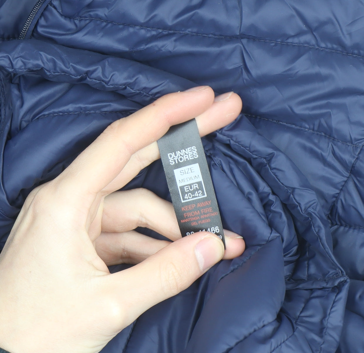 Dunnes Stores Womens Blue Hooded Lightweight Puffer Jacket Size 12