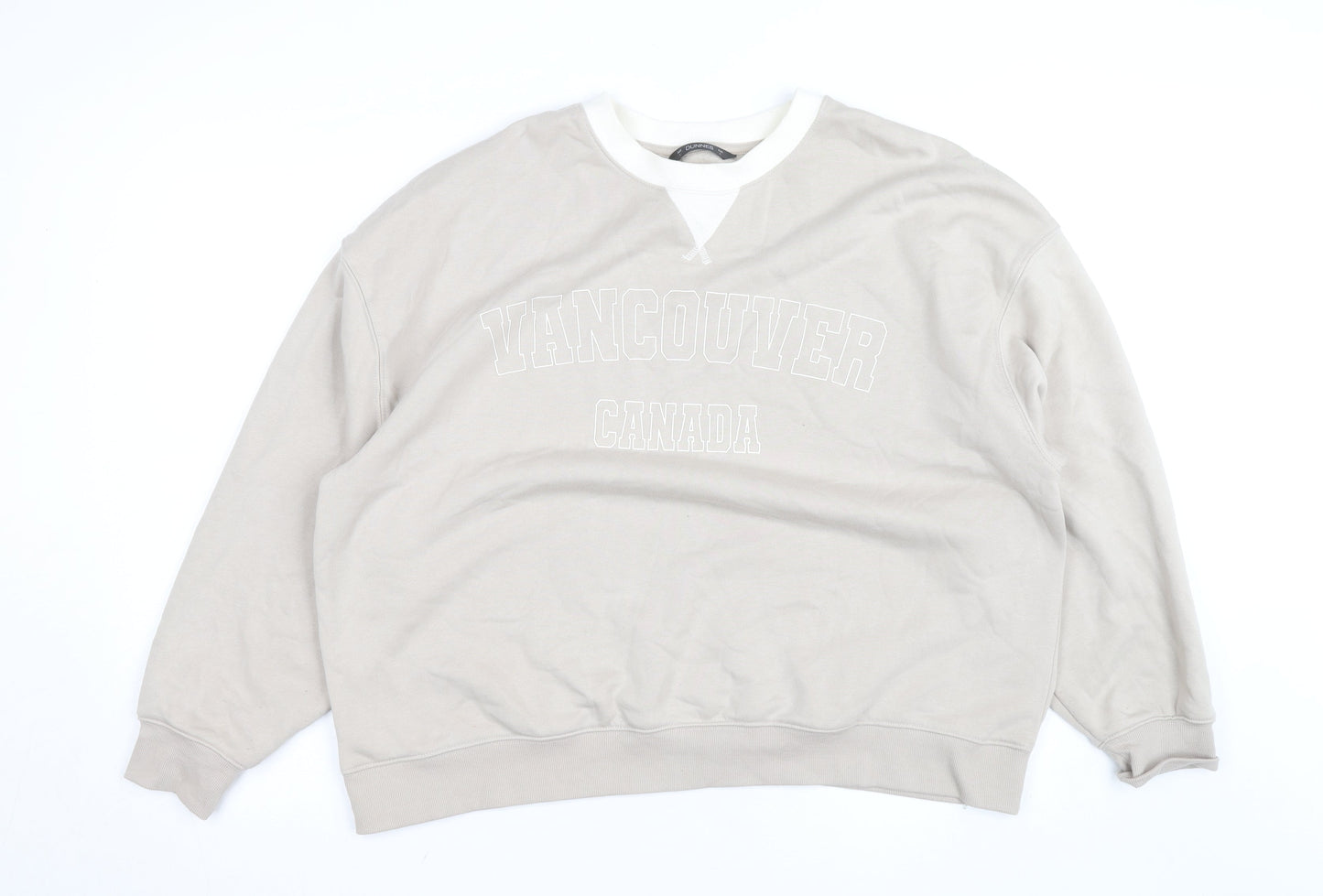 Dunnes Women Beige Vancouver Canada Pullover Sweatshirt Size L