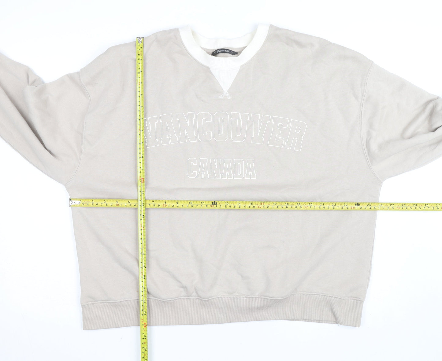 Dunnes Women Beige Vancouver Canada Pullover Sweatshirt Size L