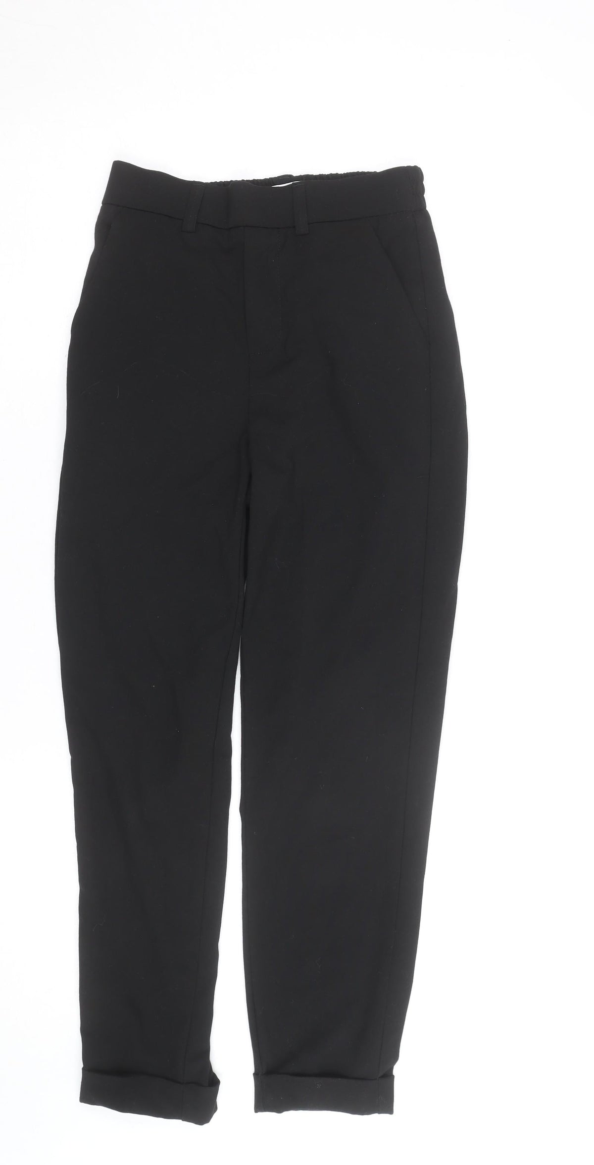 Savida Women’s Black Cropped Tapered Work Trousers Size S