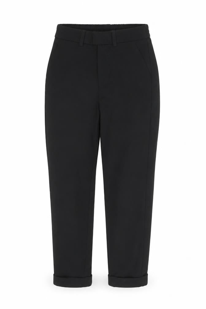 Savida Women’s Black Cropped Tapered Work Trousers Size S