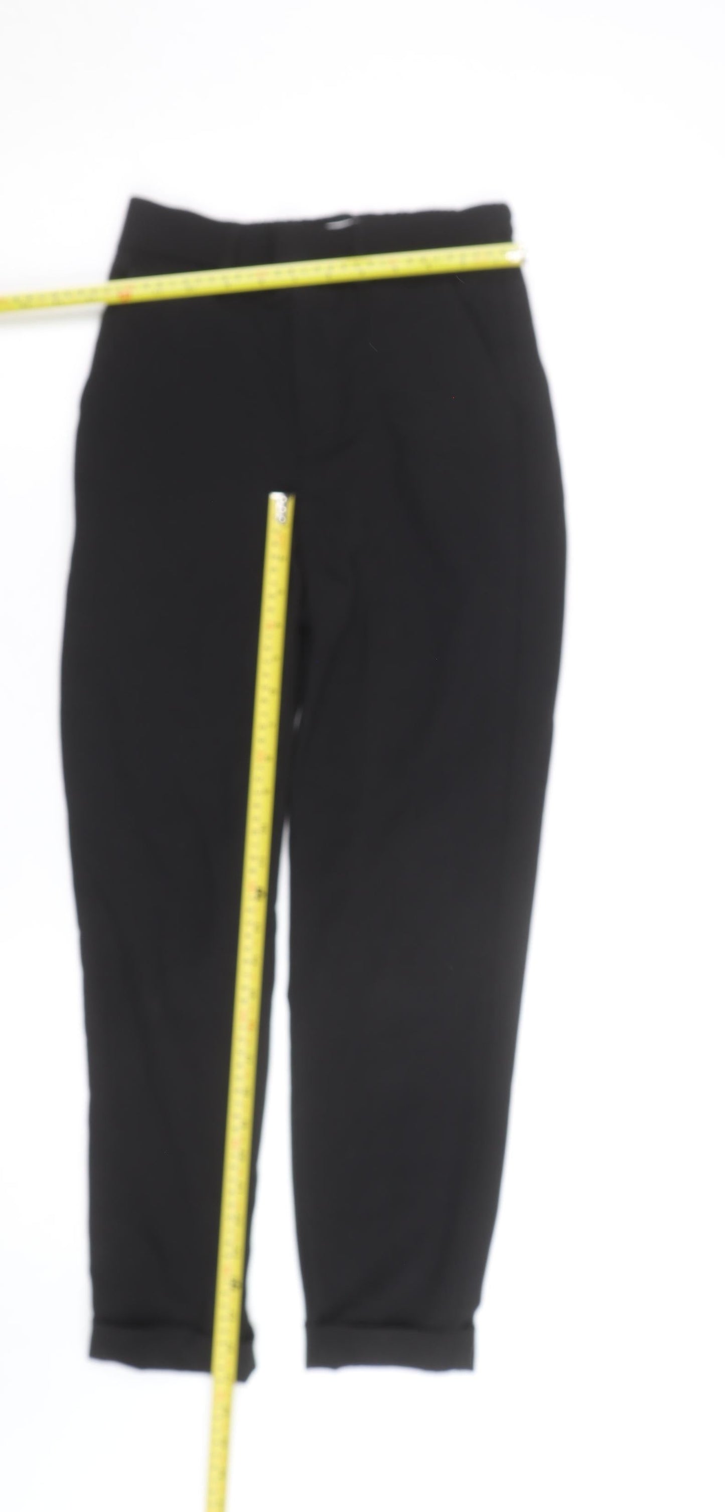 Savida Women’s Black Cropped Tapered Work Trousers Size S