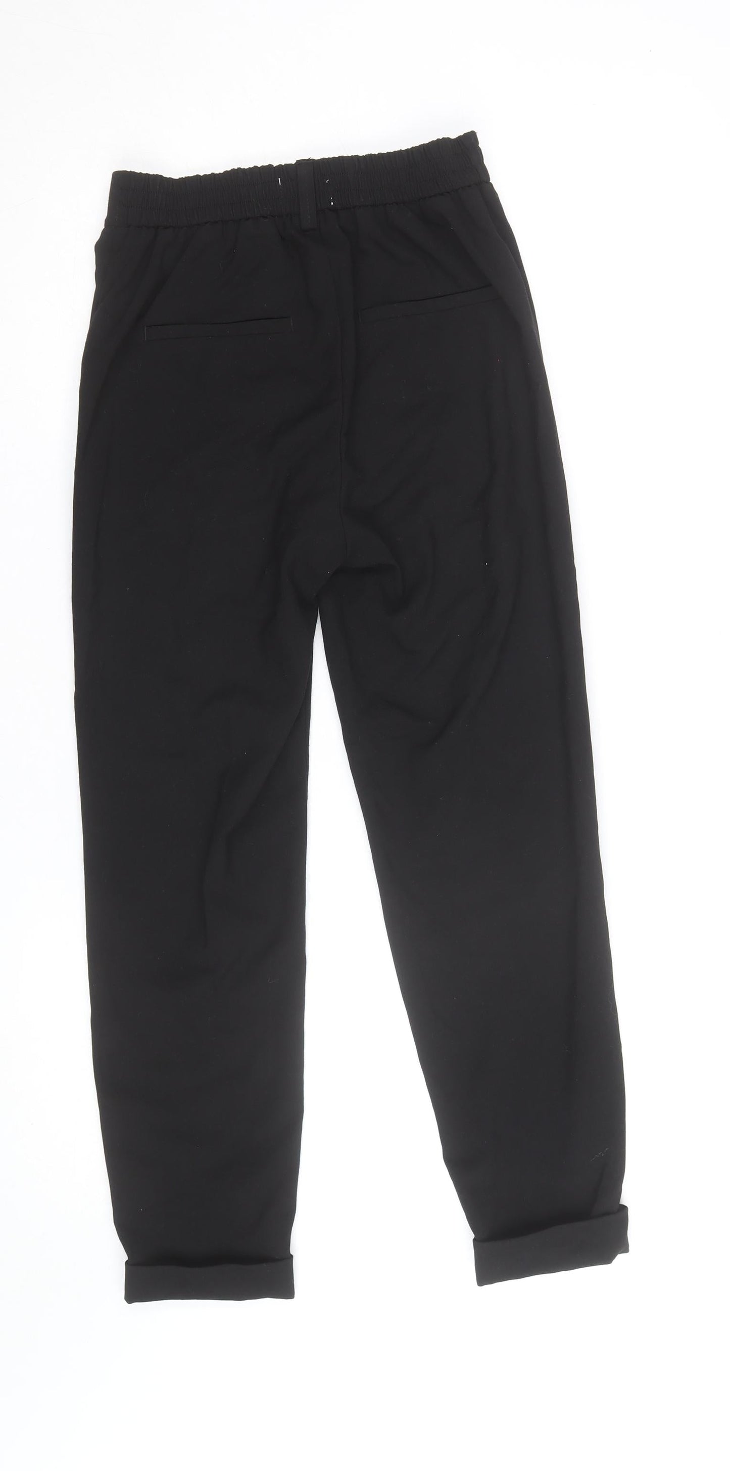 Savida Women’s Black Cropped Tapered Work Trousers Size S