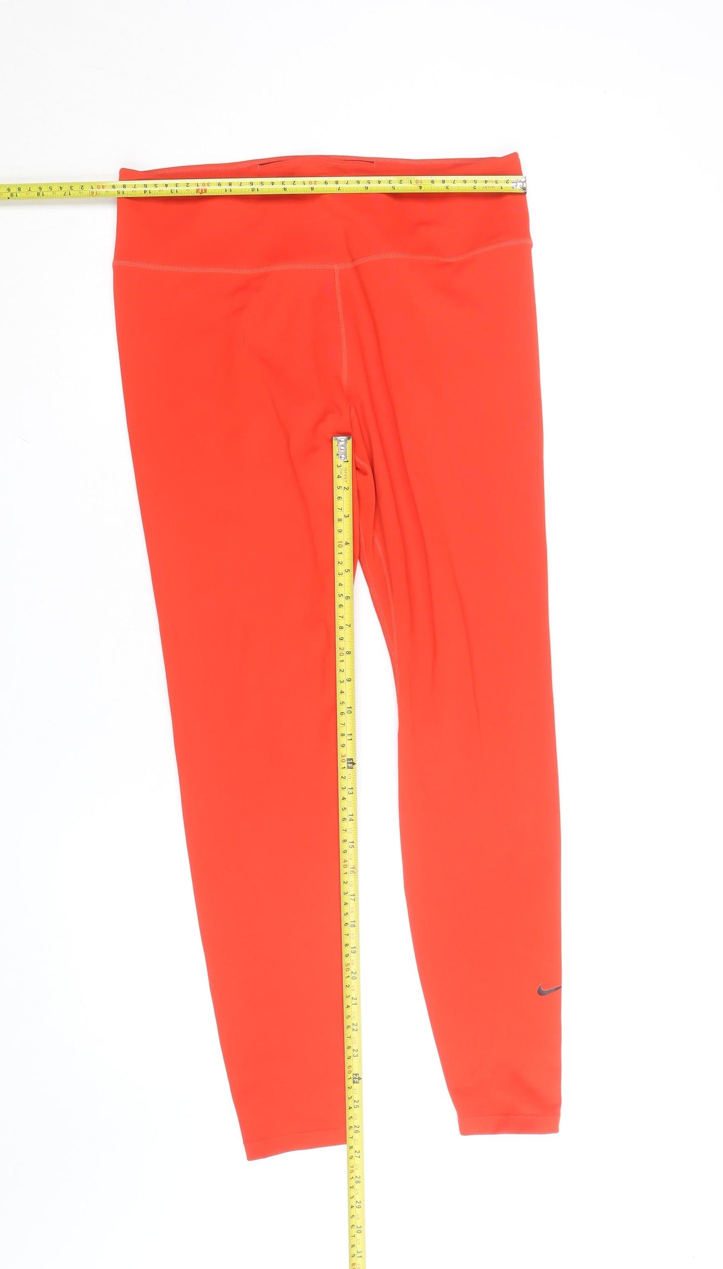Nike Women's Orange Dri-FIT Leggings L Ankle Length Activewear