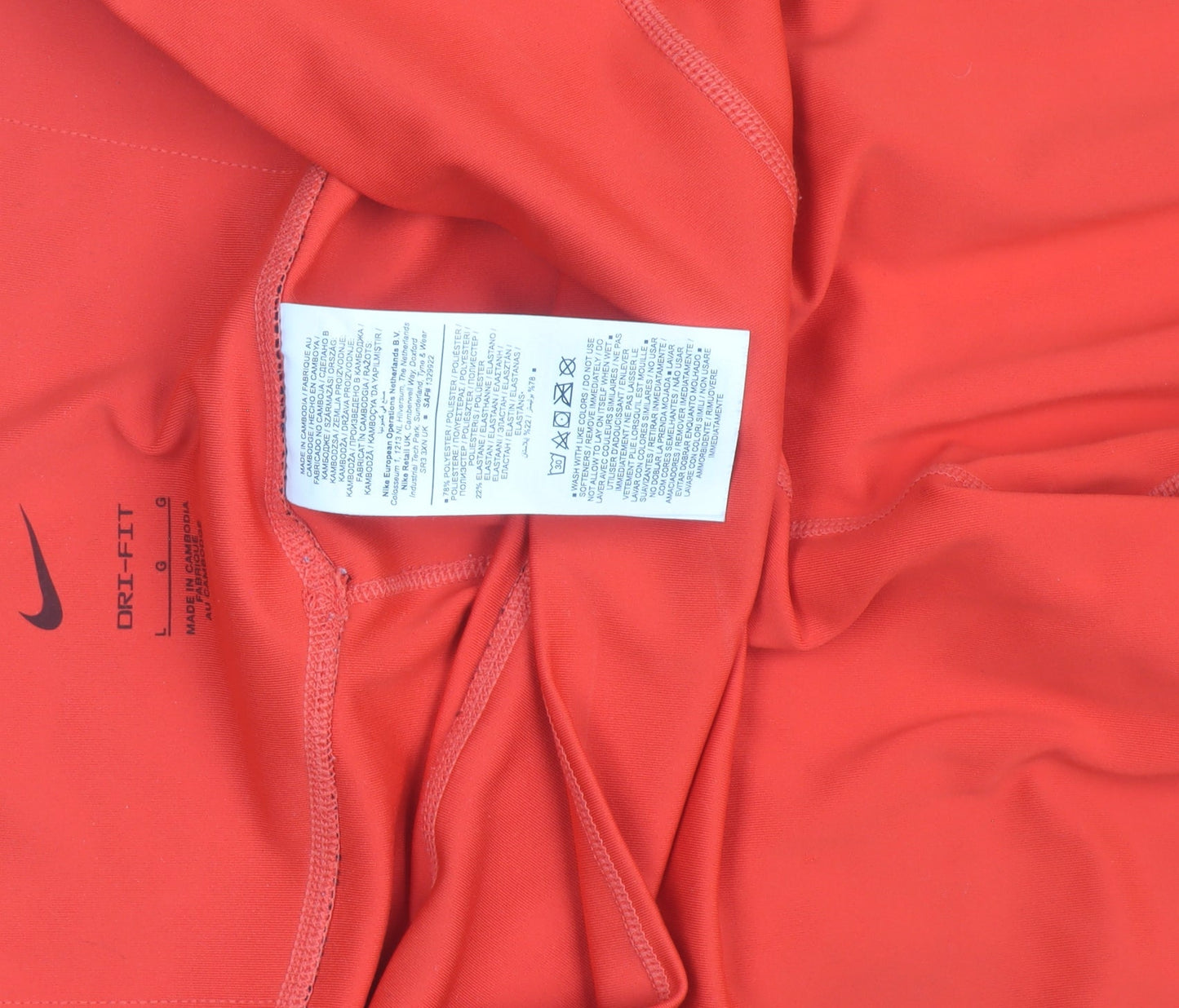 Nike Women's Orange Dri-FIT Leggings L Ankle Length Activewear