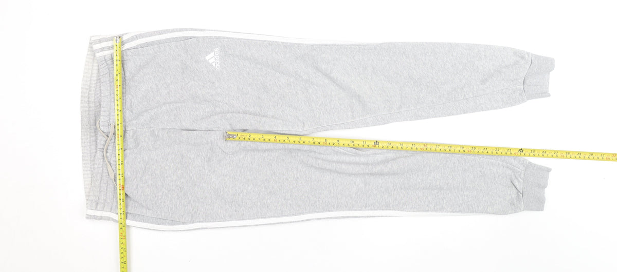 Adidas Womens Grey XS Tapered Track Pants with Side Stripes