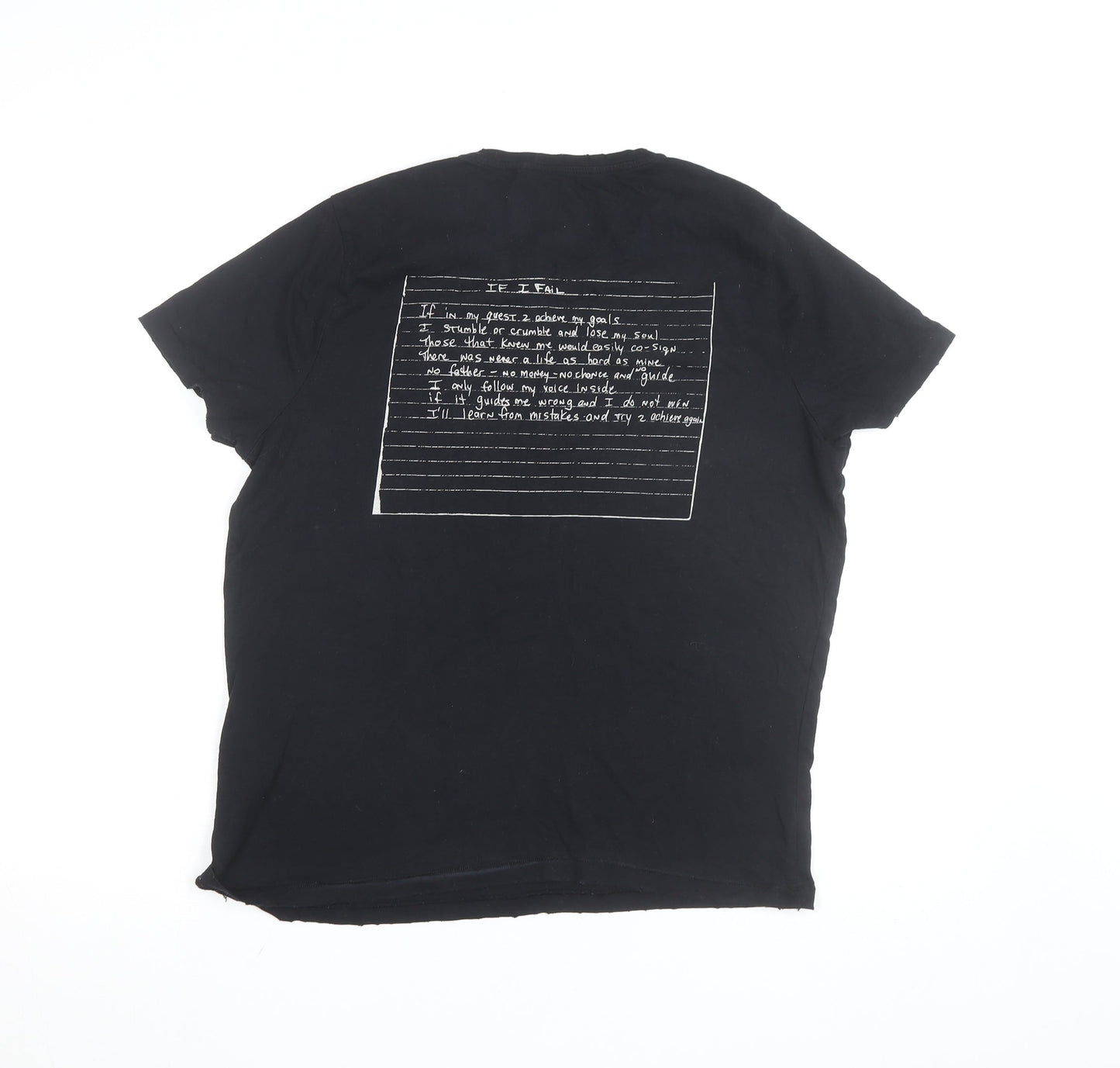 2PAC Unisex Black Cotton Graphic T-Shirt L Hip Hop Music Tee