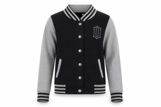Only Unisex Black Grey Varsity Jacket M Casual Cotton Blend