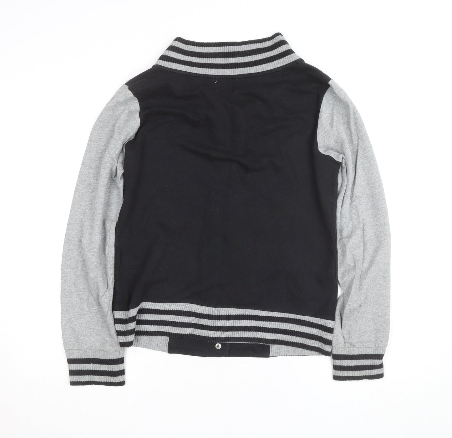 ONLY Unisex Black Grey Varsity Jacket M Casual Cotton Blend