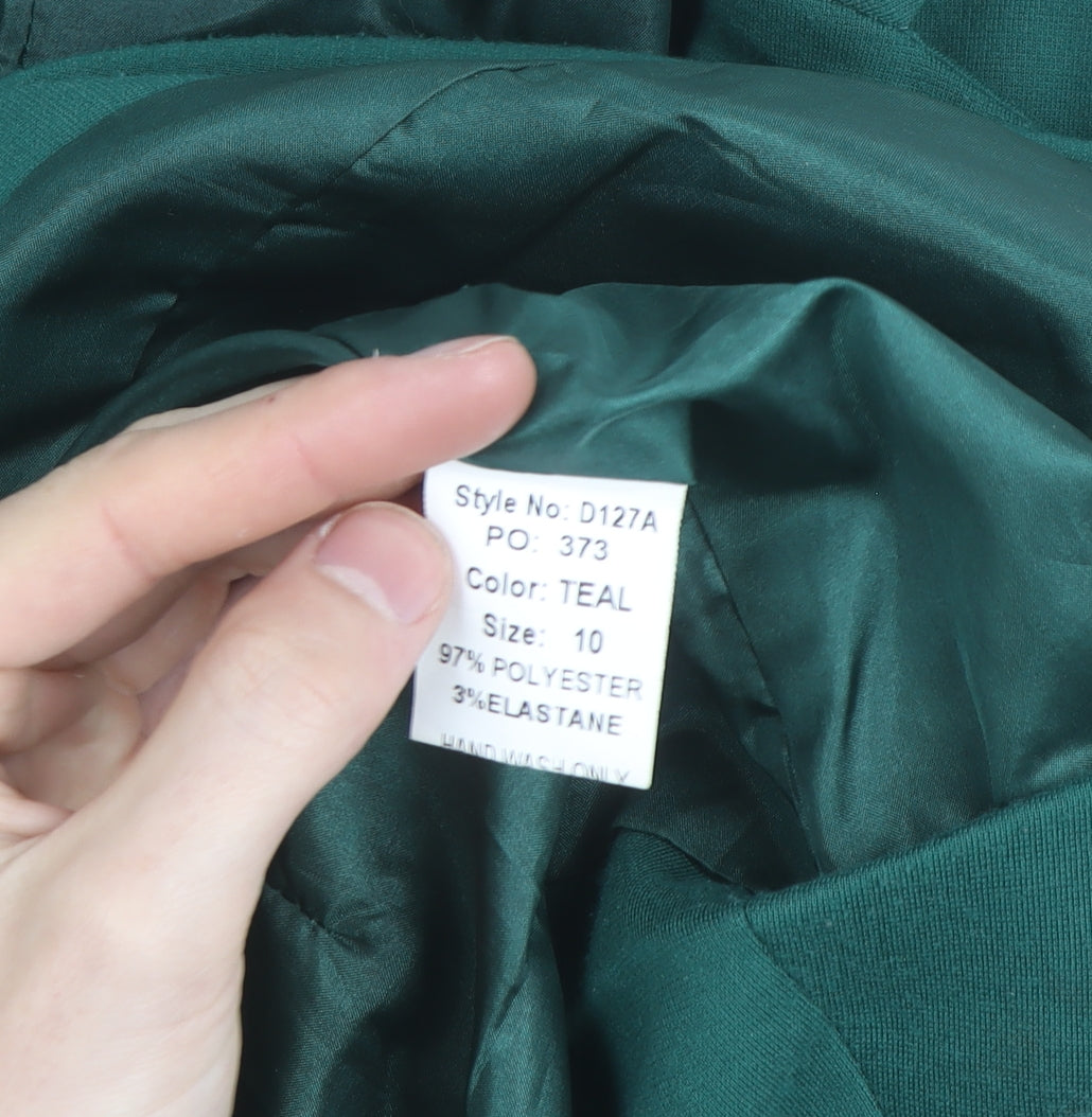 Marc Angelo Women's Green Size 10 Regular Fit Lined Blazer Jacket