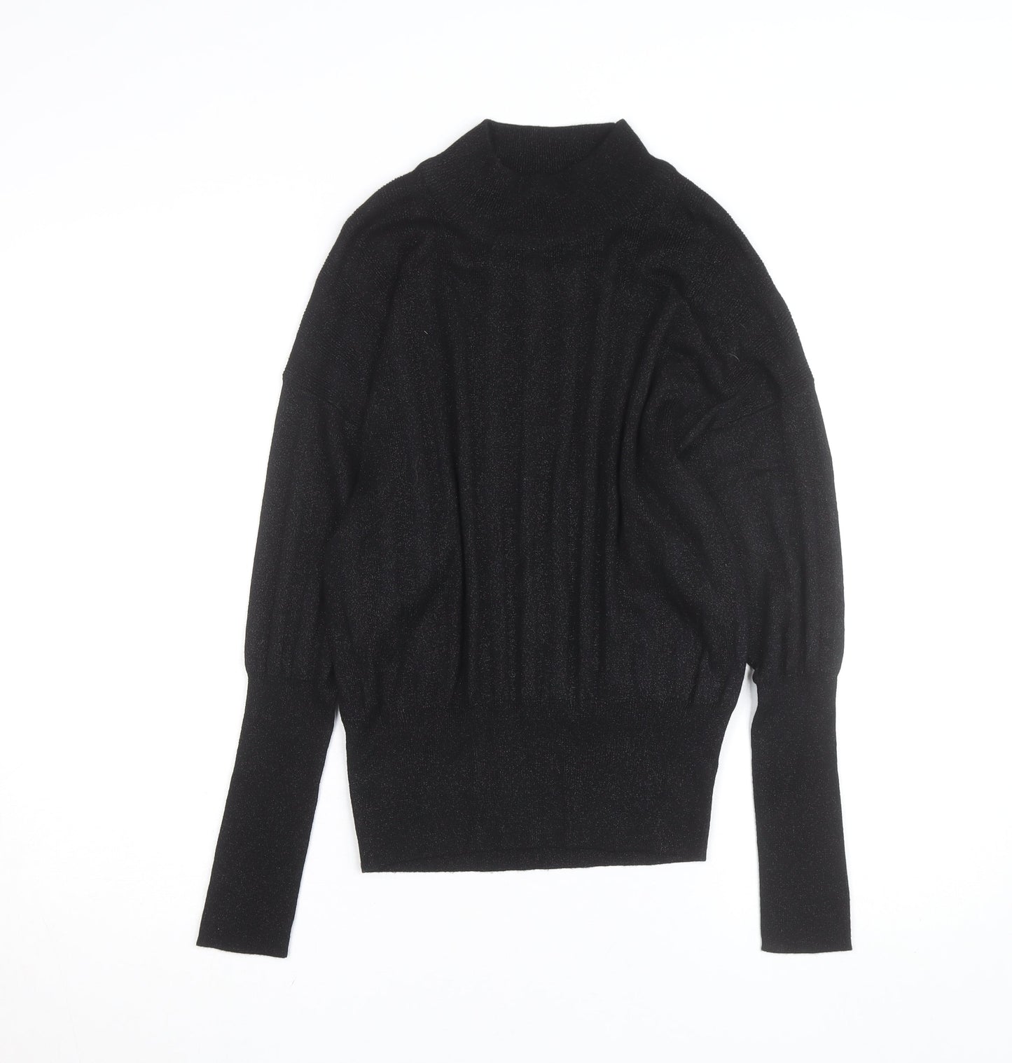 Dunnes Women’s Black Mock Neck Long Sleeve Knit Top Medium