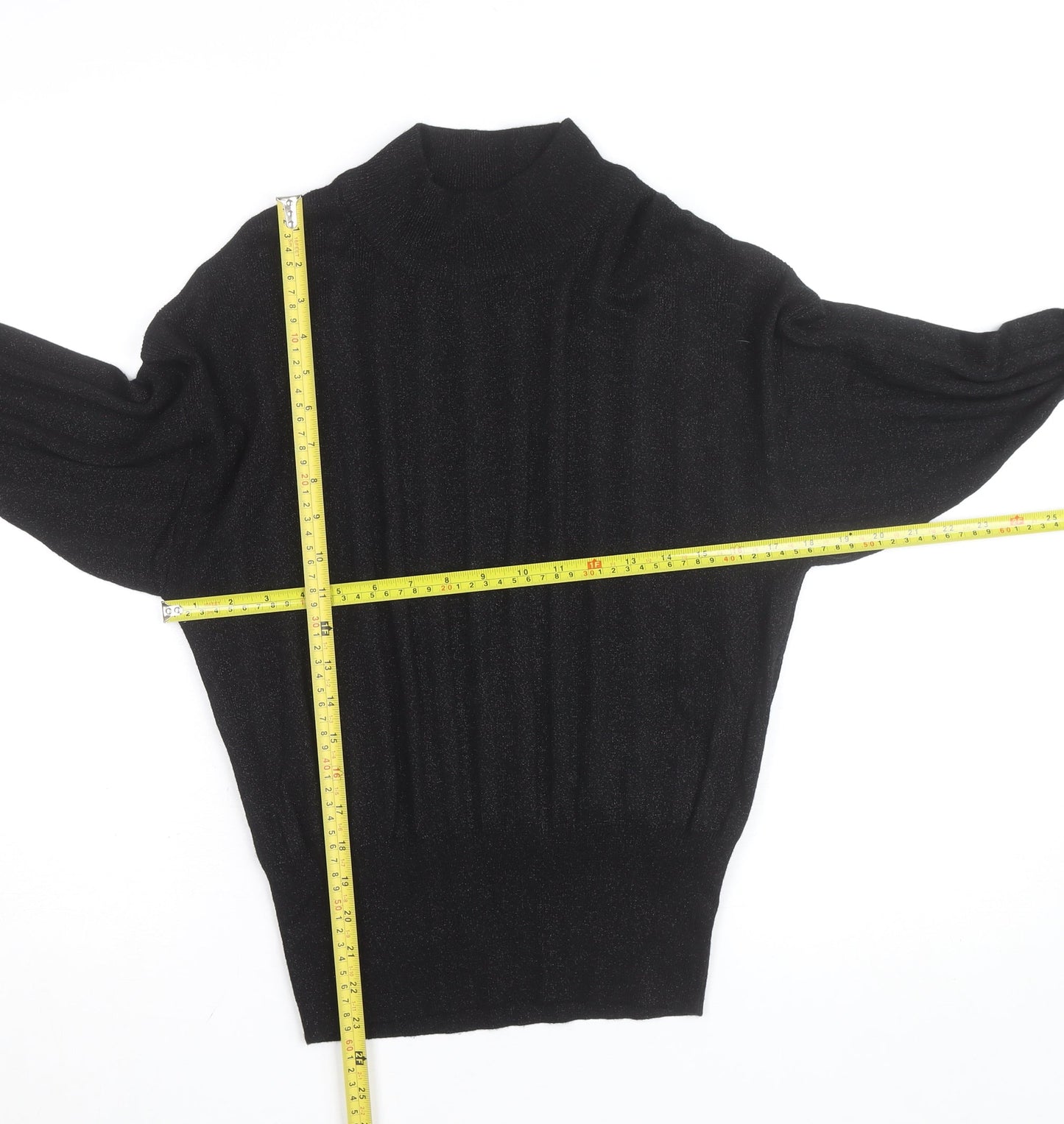 Dunnes Women’s Black Mock Neck Long Sleeve Knit Top Medium