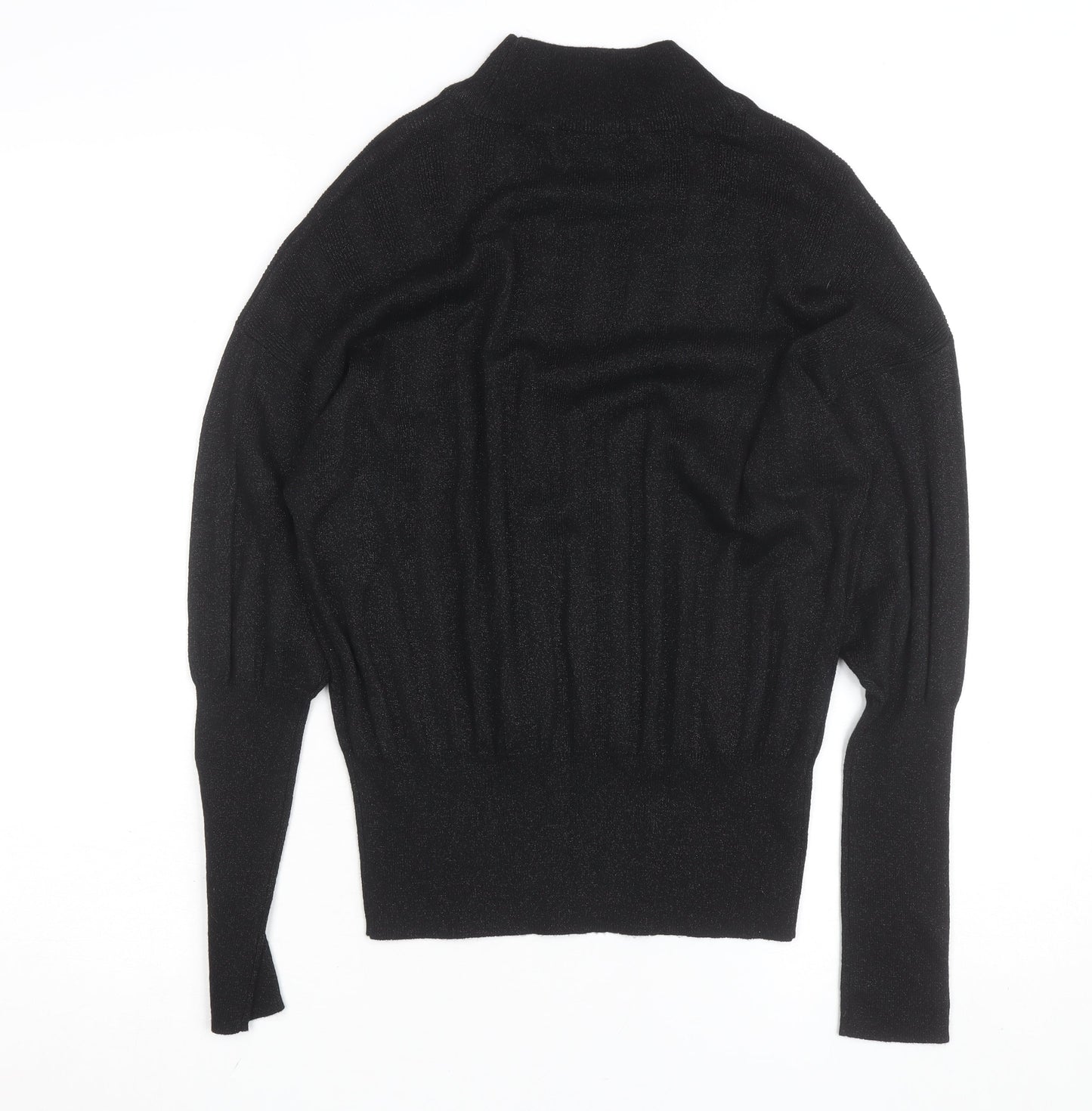 Dunnes Women’s Black Mock Neck Long Sleeve Knit Top Medium