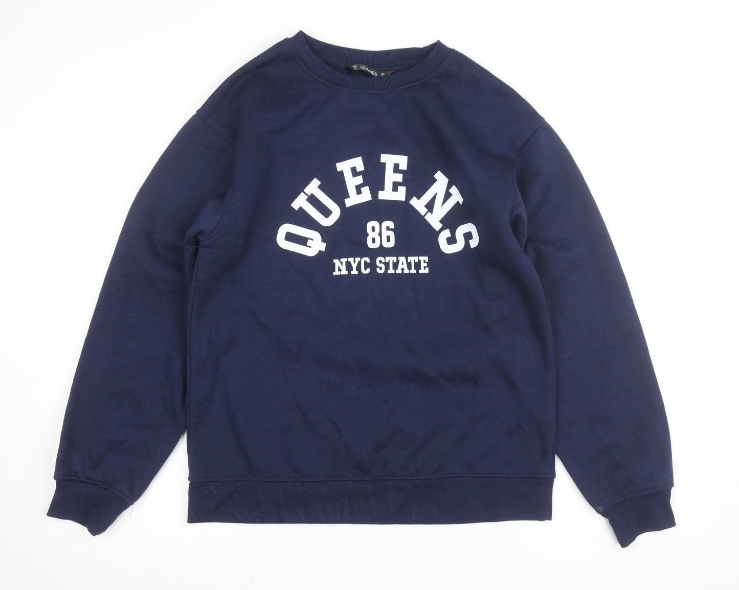 Dunnes Stores Men's Blue XS Pullover Sweatshirt QUEENS 86 Graphic