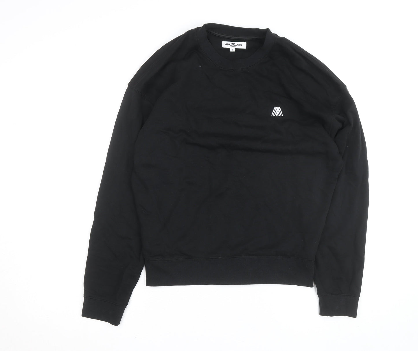 4TH ARQ Men's Black Small Crew Neck Pullover Sweatshirt