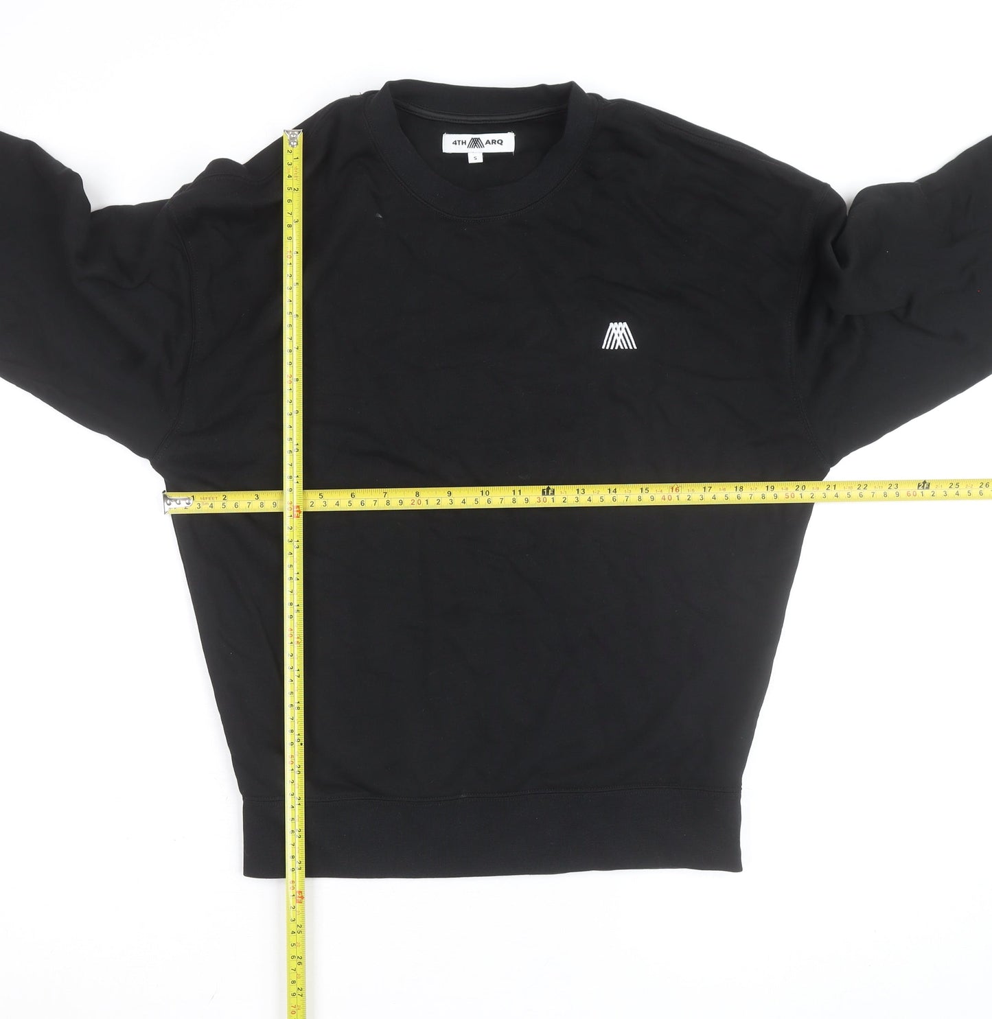 4TH ARQ Men's Black Small Crew Neck Pullover Sweatshirt