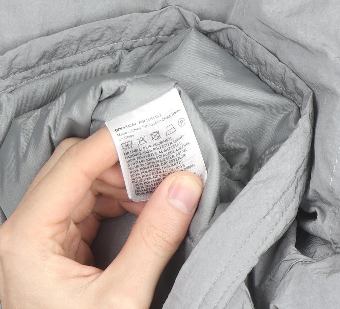 H&M Men Grey Relaxed Fit Lightweight Button Jacket Size M