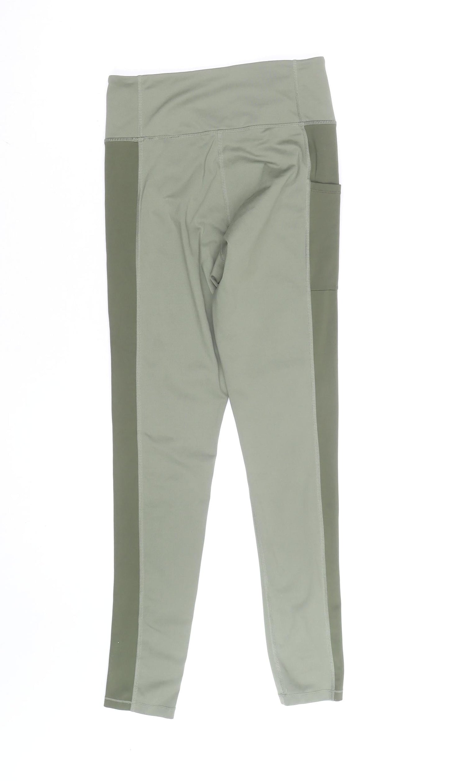 H&M Women Green M Active Leggings with Side Pockets