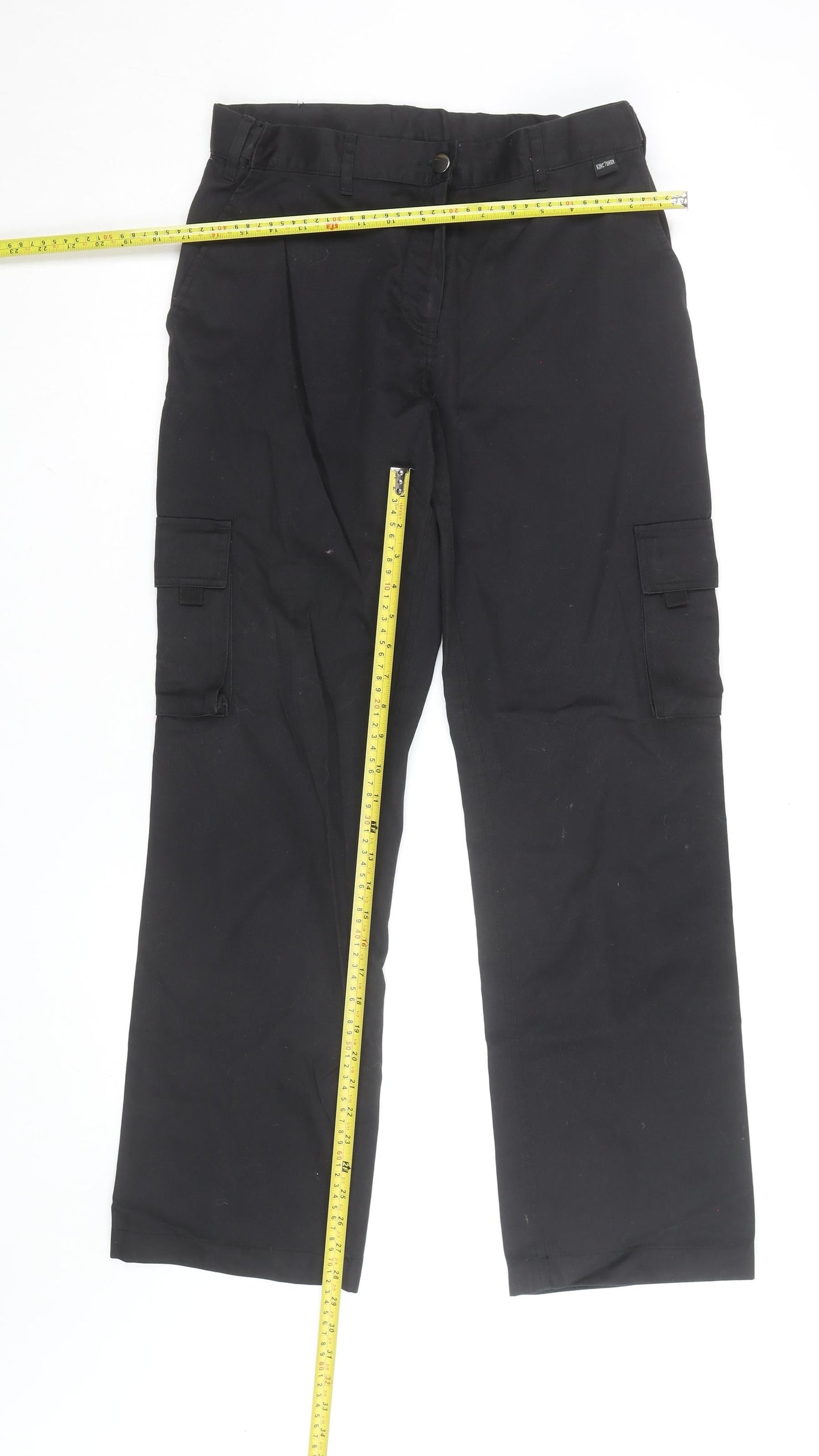 Dimensions Women’s Black Cargo Trousers Size 10L Polyester Cotton