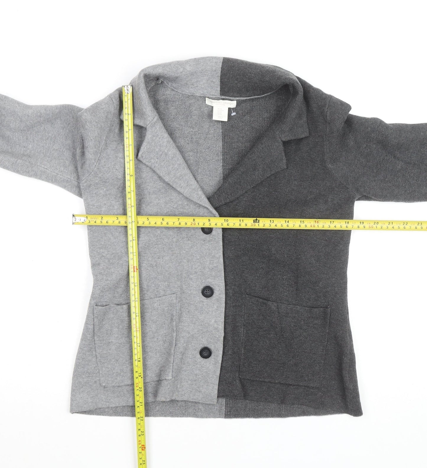 Christian Siriano Women’s Grey Collared Knit Cardigan M