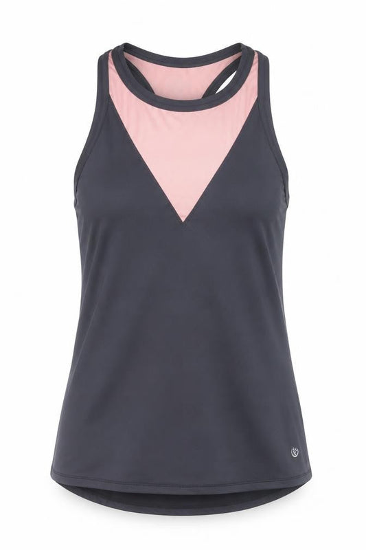 Marks & Spencer Women's Grey & Pink Racerback Tank Top Size S