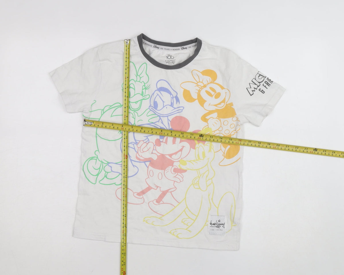 Disney Primark Girls White Mickey & Friends Graphic T-Shirt 11-12 Years