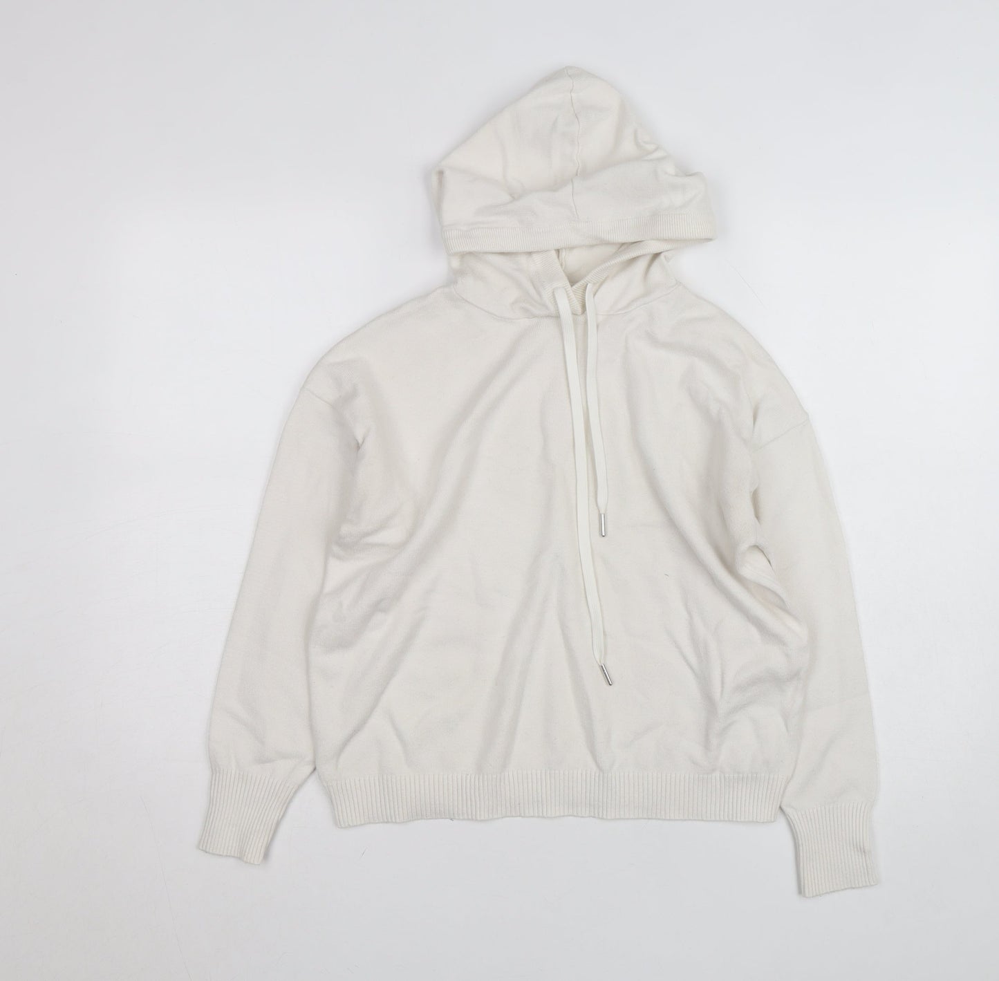 Savida Women Ivory Pullover Hoodie Medium Viscose Blend