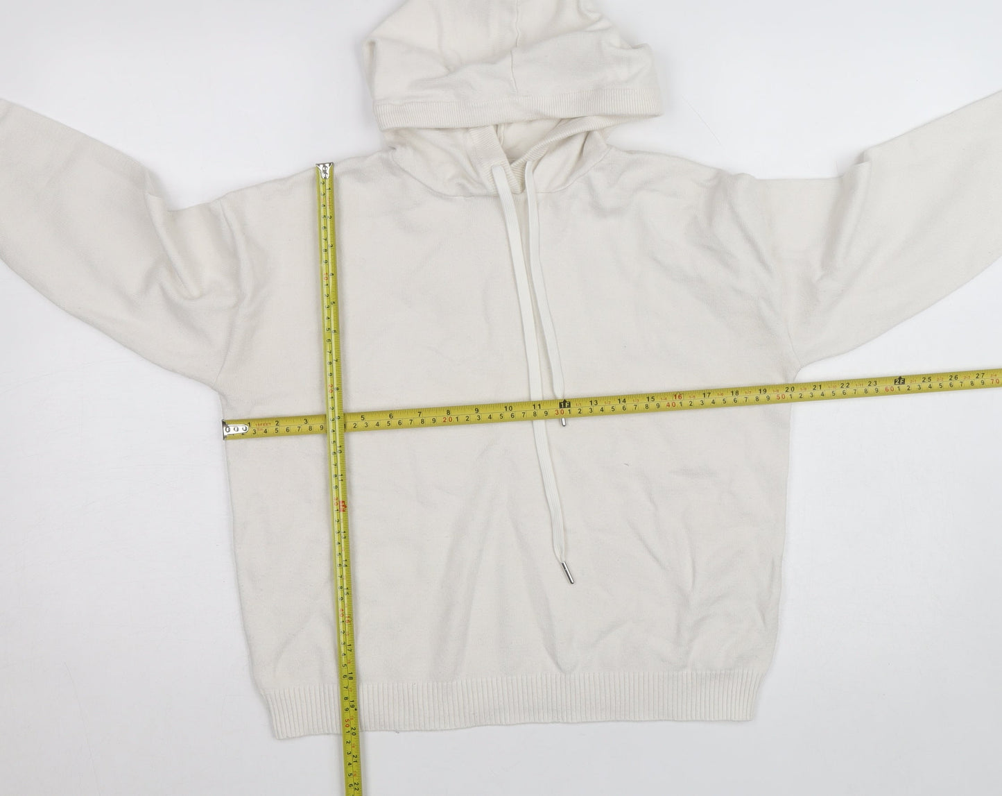 Savida Women Ivory Pullover Hoodie Medium Viscose Blend