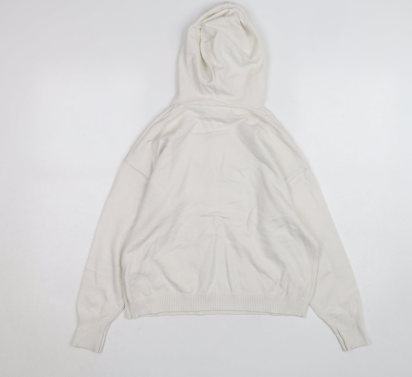 Savida Women Ivory Pullover Hoodie Medium Viscose Blend