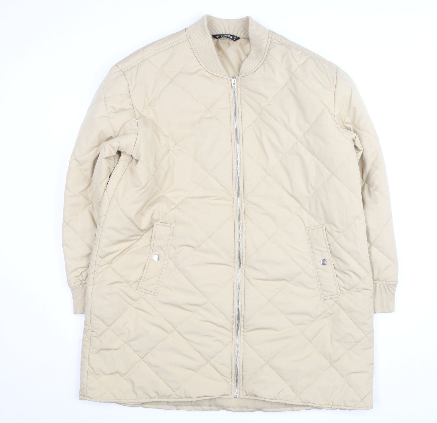 Dunnes Women Beige Quilted Long Jacket Size L