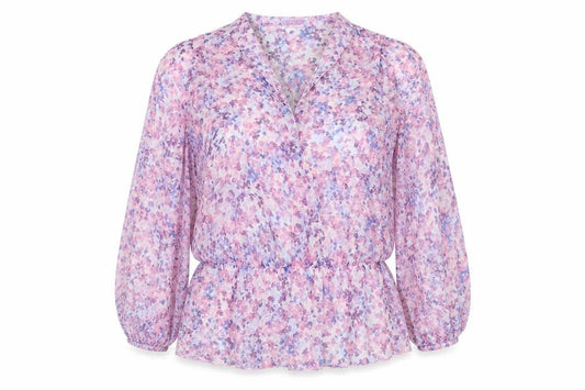 Savida Women's Multicoloured Floral Chiffon Tunic Blouse Size L