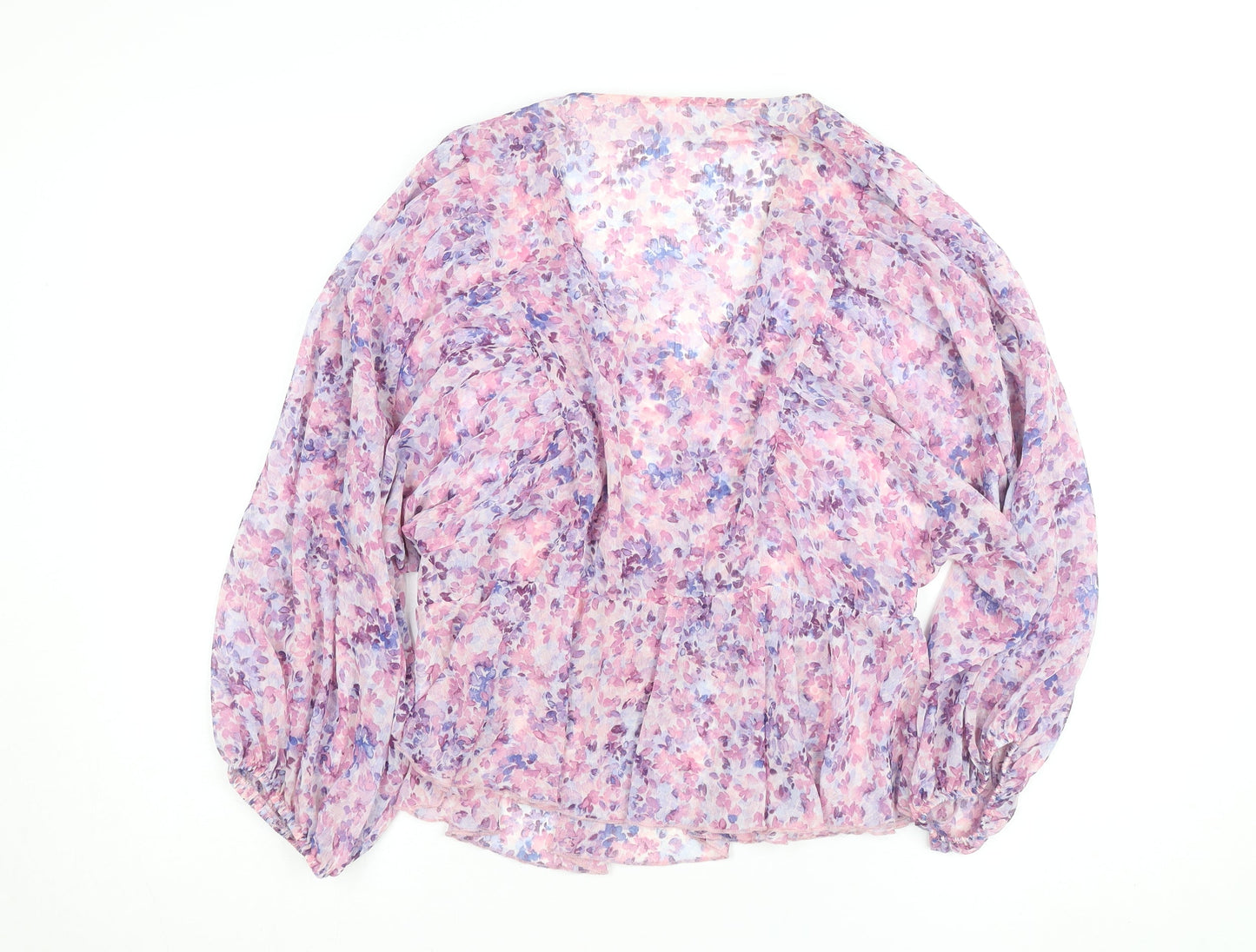 Savida Women's Multicoloured Floral Chiffon Tunic Blouse Size L