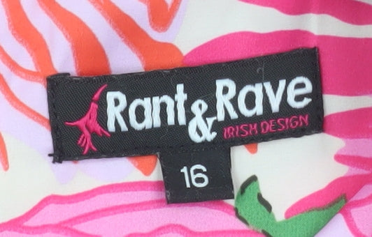 Rant & Rave Women’s Multicoloured Floral Tunic Blouse Size 16