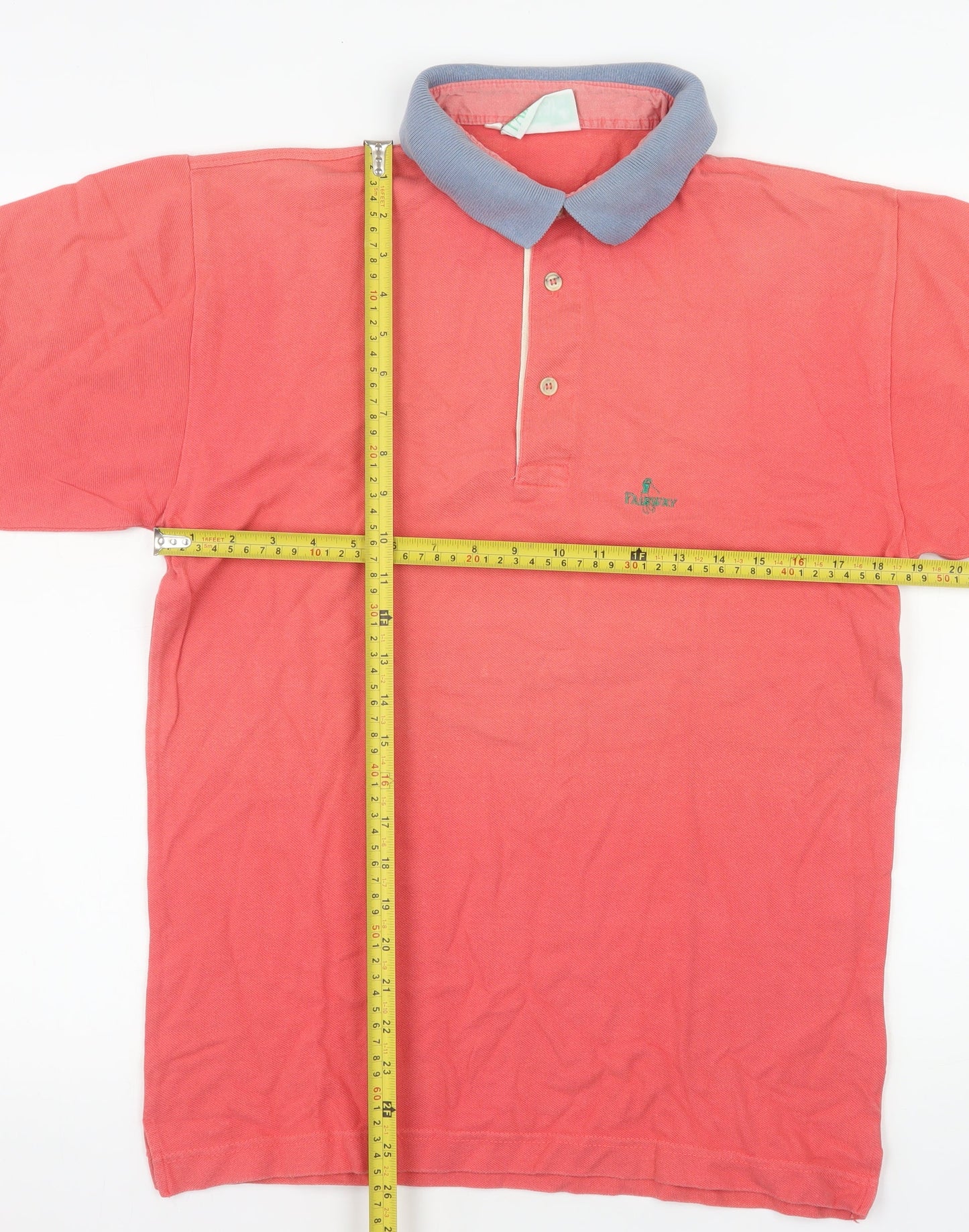 Fairway Men's Pink Cotton Golf Polo Shirt Medium